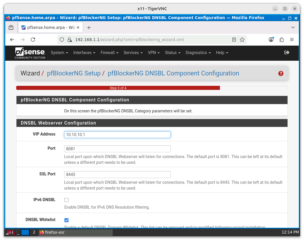 IP Virtual (VIP) de pfBlockerNG