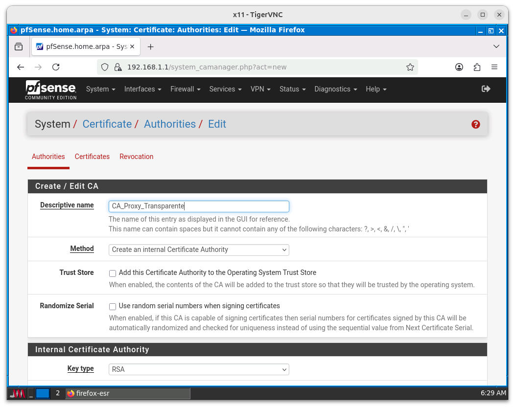 Configuración del nombre de la CA