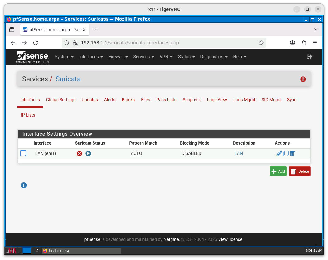 Pulsamos el icono de lápiz para editar la configuración de la interfaz